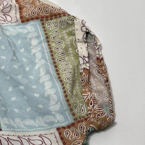 Ivy Jane Blouse Women Size S/M Retro Paisley Vneck Patch Hipster Comfy Relaxed - Picture 6 of 10